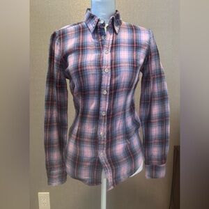 CP Shades SHIRT pink plaid cotton blouse
